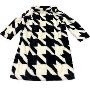Sergio Hudson x Target Designer Collection Houndstooth Faux Fur Coat Size L